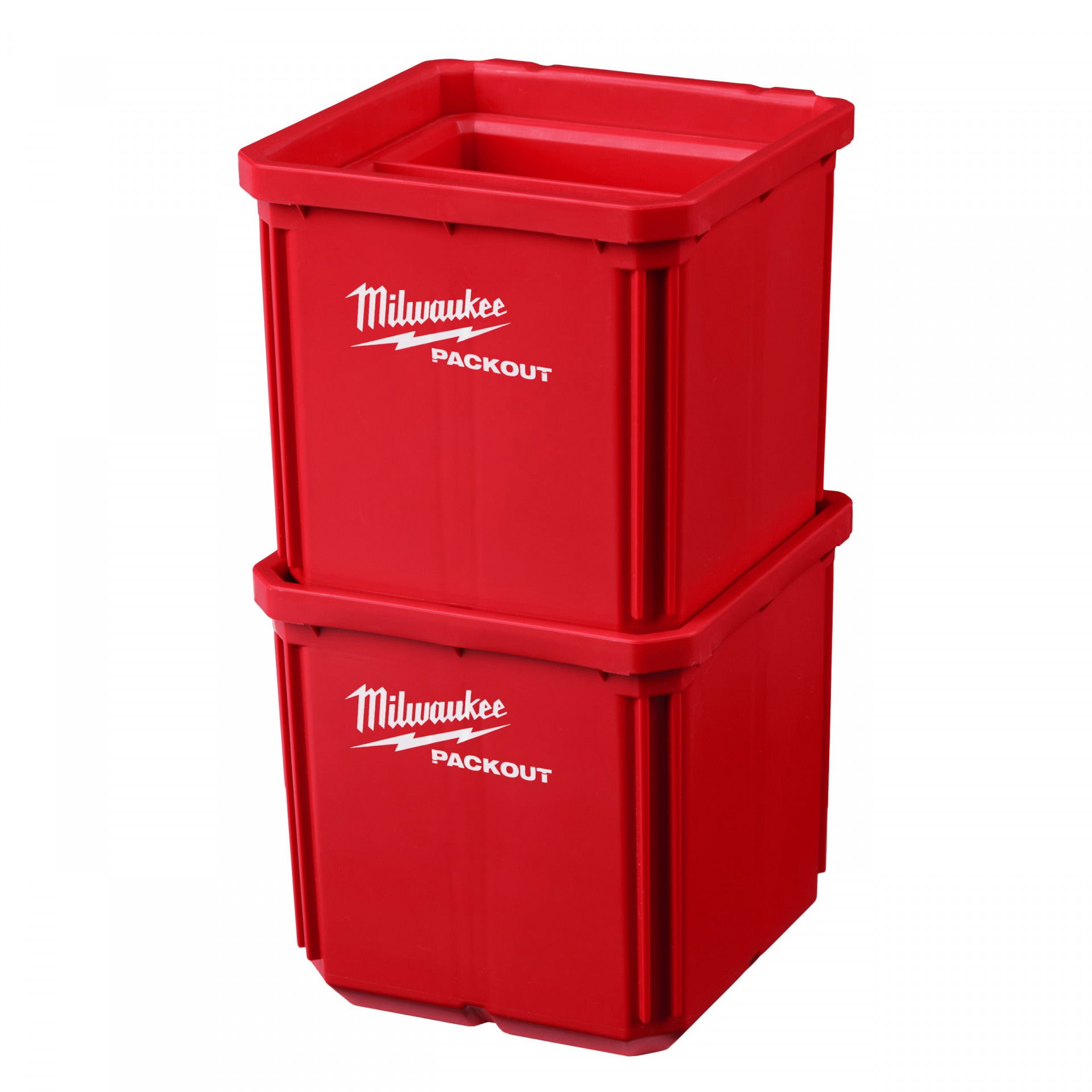 Milwaukee PACKOUT™ tároló doboz kivehető elválasztóval és belső tálcával, 102 x 102 x 102 mm, 2 db/csomag termék fő termékképe