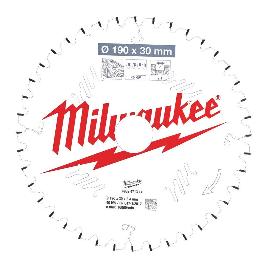 Milwaukee CSB MS W körfűrészlap 190/30/40ATB termék fő termékképe