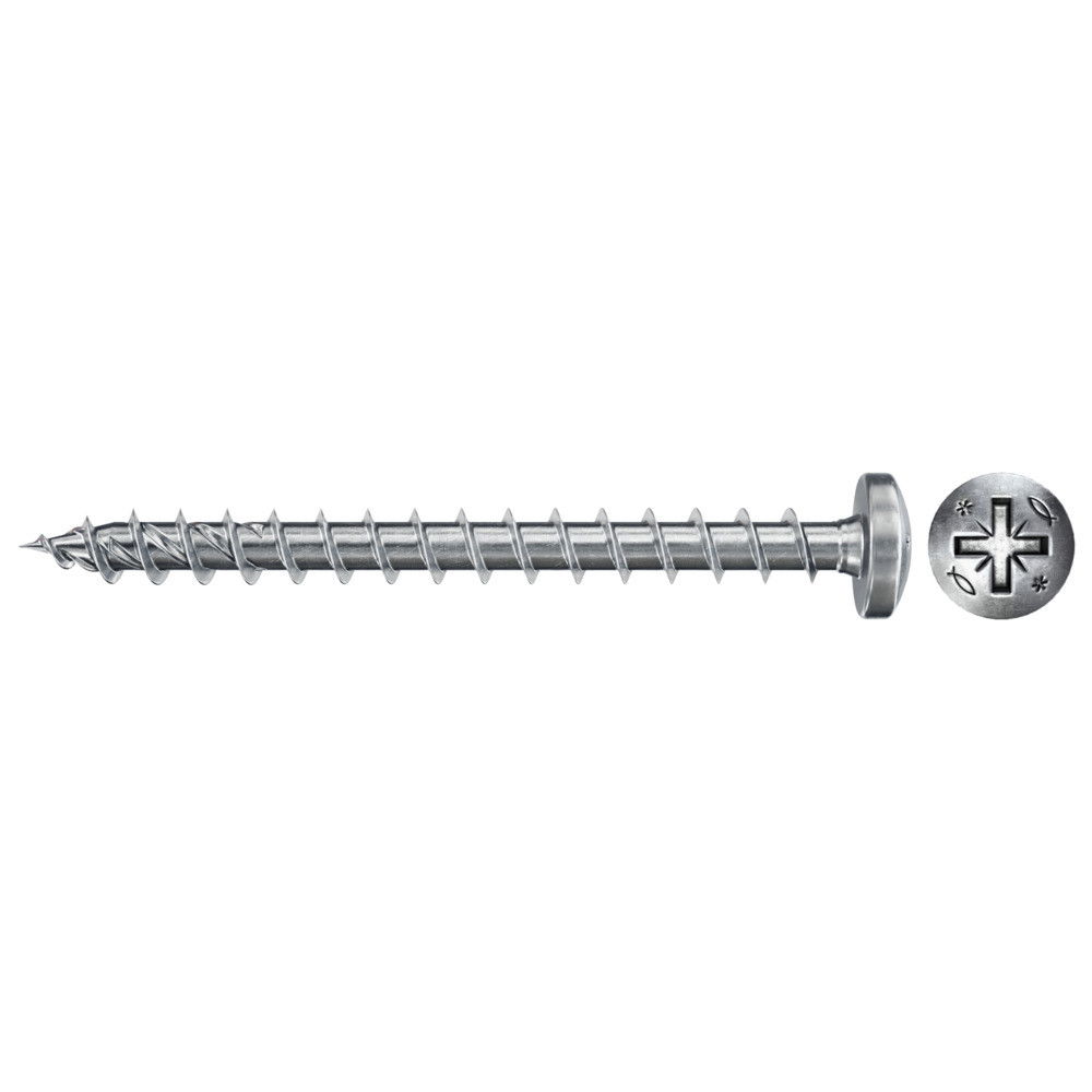 Fischer FPF II PZF 5.0 x 40 BC 100 lencsefejű, kékre horganyzott végigmenetes forgácslapcsavar, PZ behajtással, 100 db/csomag termék fő termékképe