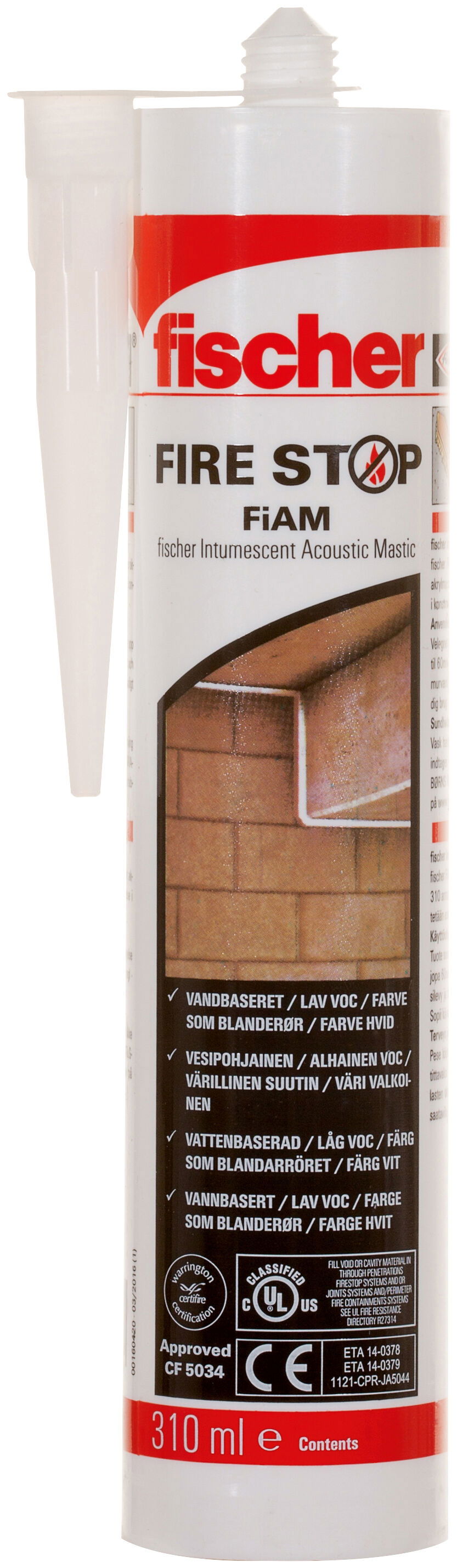 Fischer FiAM rugalmas tűzálló akusztikus paszta (CS/HU/PL/SK), 310 ml termék fő termékképe