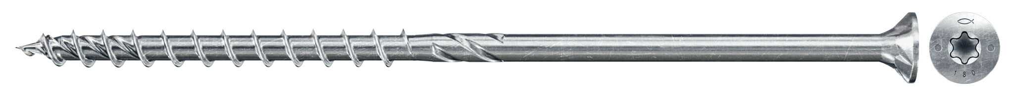 Fischer PowerFast FPF II CTP 10.0 x 160 BC 50 süllyesztett fejű, kékre horganyzott részmenetes szerkezetépítő csavar TX behajtással, 50 db/csomag termék fő termékképe